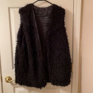 Black Fuzzy Vest